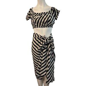 Wrap Skirt Sarong And Bikini Top Crop Beach Coverup Ladies Small Medium NWT 2 PC